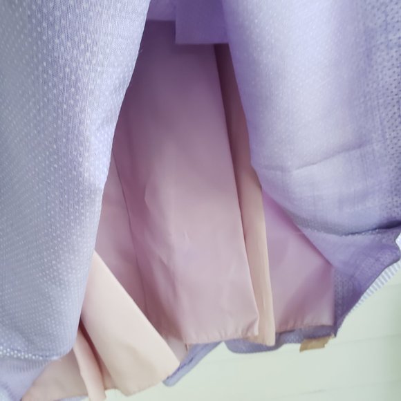 Vintage 60s/70s Union Made Purple with white polka dots maxi dress - Picture 6 of 11